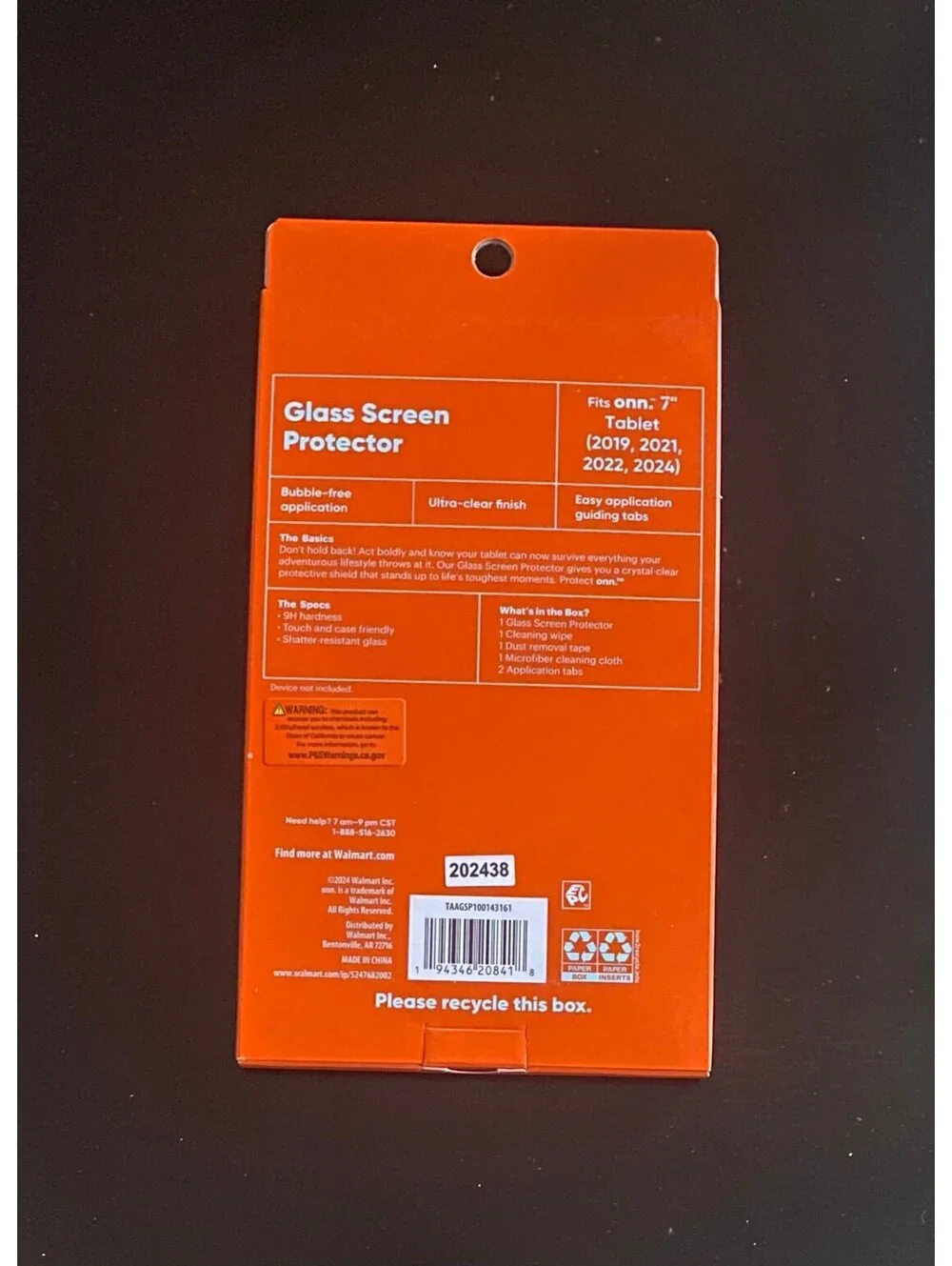 Onn Glass Screen Protector for 7” Tablet (2019,2021,2022,2024)